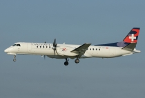 Darwin Airline, Saab 2000, HB-IZH, c/n 2000-011, in ZRH