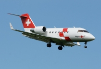 Rega Swiss Air Ambulance, Canadair Challenger 604, HB-JRA, c/n 5529, in ZRH