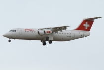 Swiss Intl. Air Lines, British Aerospace Avro RJ100, HB-IXV, c/n E3274, in FRA
